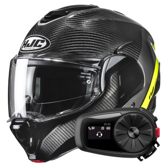 Casque Klapp HJC F100 Carbon Stan MC3H + Kit Bluetooth 5S Solo