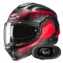 Casque Klapp HJC F100 Hetal MC1SF + Kit bluetooth 5R Lite