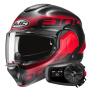 Casque Klapp HJC F100 Hetal MC1SF + Kit Bluetooth 5S Solo