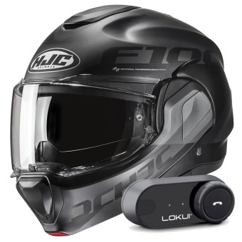 Klapp HJC F100 Hetal MC5SF + Kit Bluetooth Lokui K30