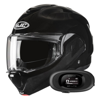 Klapp HJC F100 Metal Black + Kit bluetooth 5R Lite