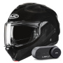 Casque Klapp HJC F100 Metal Black + Kit Bluetooth Lokui K30