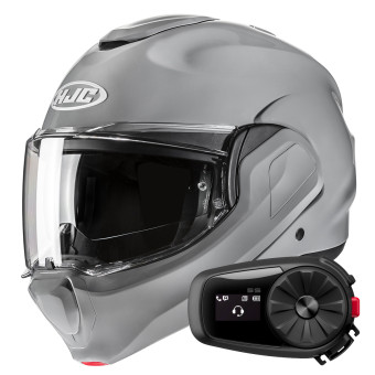 Klapp HJC F100 N.Grey + Kit Bluetooth 5S Solo
