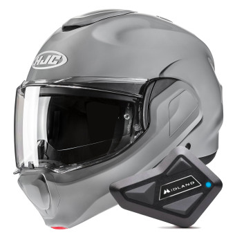 Klapp HJC F100 N.Grey + Kit Bluetooth BT Mini