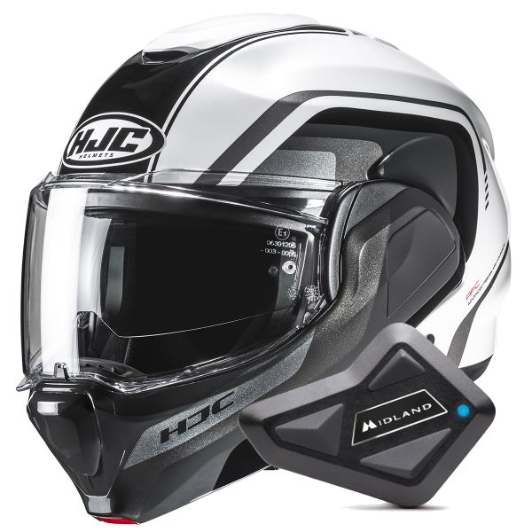 Klapp HJC F100 Reff MC1 + Kit Bluetooth BT Mini