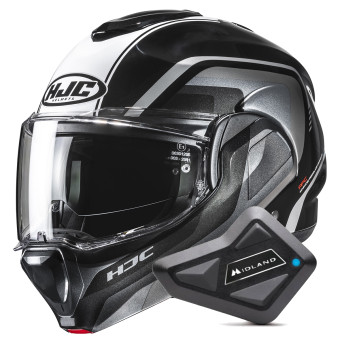 Casque Klapp HJC F100 Reff MC21 + Kit Bluetooth BT Mini