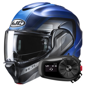 Casque Klapp HJC F100 Reff MC2SF + Kit Bluetooth 5S Solo