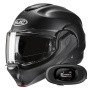 Casque Klapp HJC F100 Semi Flat Black + Kit bluetooth 5R Lite