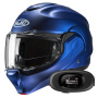Casque Klapp HJC F100 Semi Flat Metallic Blue + Kit bluetooth 5R Lite
