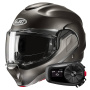 Casque Klapp HJC F100 Semi Flat Titanium + Kit Bluetooth 5S Solo