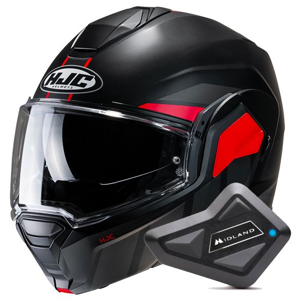 Klapp HJC i100 Beis MC1SF + Kit Bluetooth BT Mini