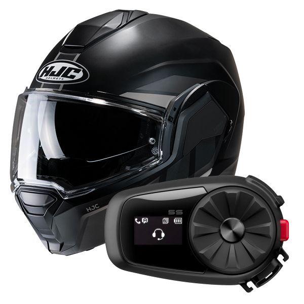 Klapp HJC i100 Beis MC5SF + Kit Bluetooth 5S Solo