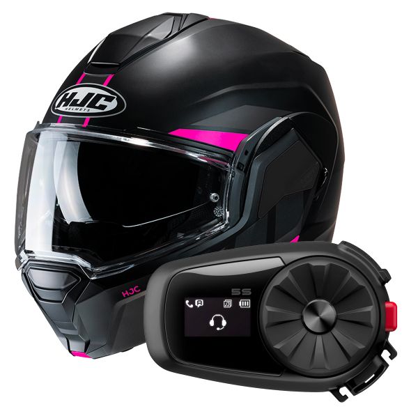 Klapp HJC i100 Beis MC8SF + Kit Bluetooth 5S Solo