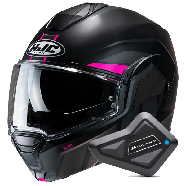 Klapp HJC i100 Beis MC8SF + Kit Bluetooth BT Mini