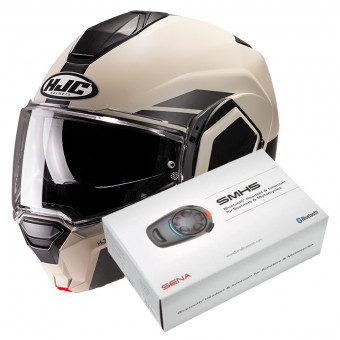 Klapp HJC i100 Beis MC9SF + Kit Bluetooth SMH5 Solo