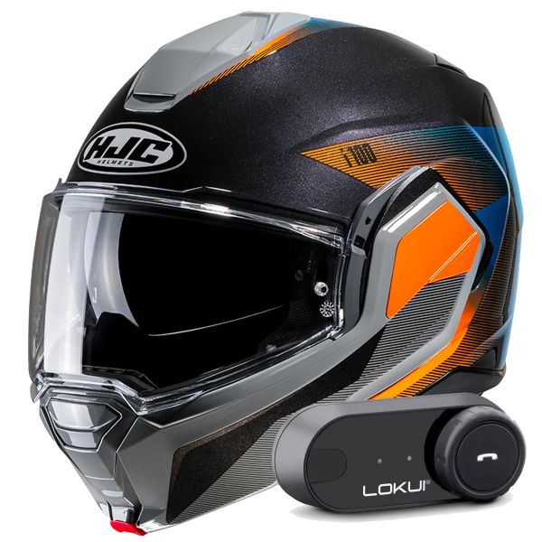 Klapp HJC i100 Beston MC27 + Kit Bluetooth Lokui K30