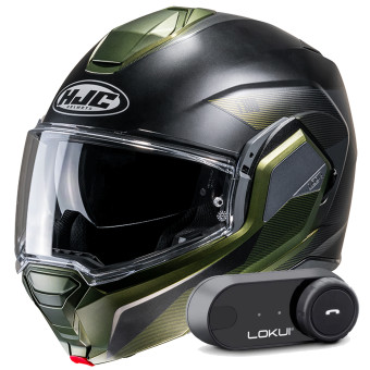 Klapp HJC i100 Beston MC4SF + Kit Bluetooth Lokui K30