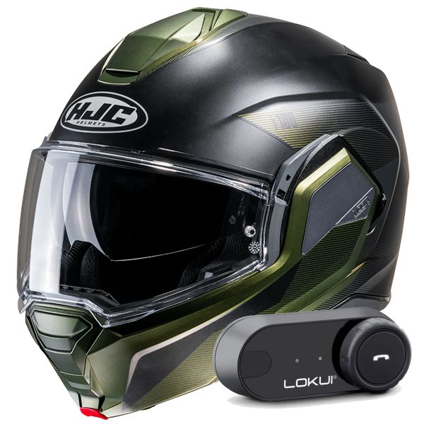 Klapp HJC i100 Beston MC4SF + Kit Bluetooth Lokui K30