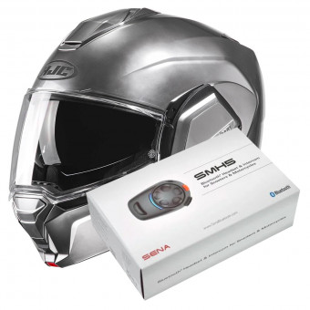 Klapp HJC i100 Hyper Silver + Kit Bluetooth SMH5 Solo