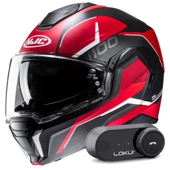 Klapp HJC i100 Lorix MC1SF + Kit Bluetooth Lokui K30