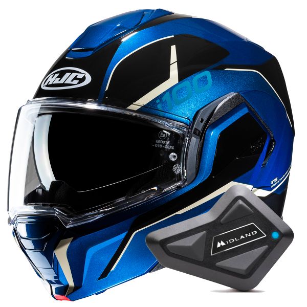 Klapp HJC i100 Lorix MC2 + Kit Bluetooth BT Mini