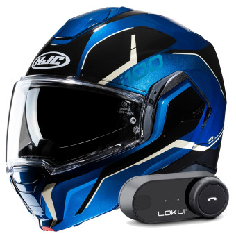 Klapp HJC i100 Lorix MC2 + Kit Bluetooth Lokui K30