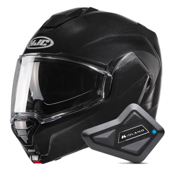 Klapp HJC i100 Metal Black + Kit Bluetooth BT Mini