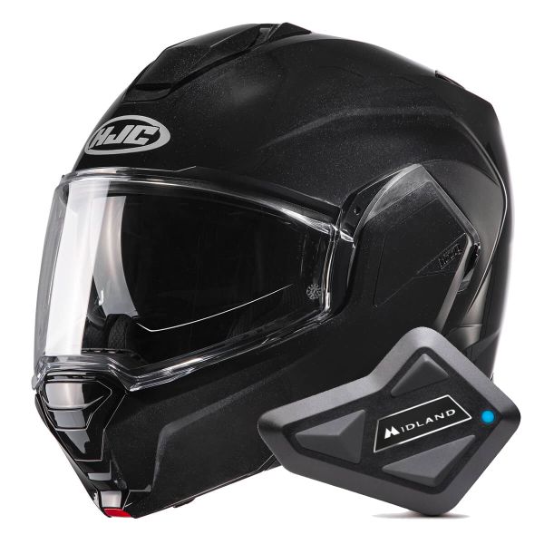 Klapp HJC i100 Metal Black + Kit Bluetooth BT Mini Klapp HJC i100 Metal Black + Kit Bluetooth BT Mini