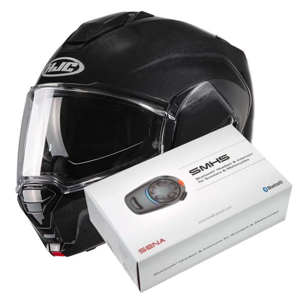 Klapp HJC i100 Metal Black + Kit Bluetooth SMH5 Solo Klapp HJC i100 Metal Black + Kit Bluetooth SMH5 Solo