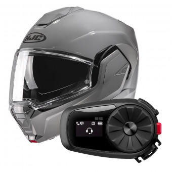 Klapp HJC i100 N. Grey + Kit Bluetooth 5S Solo