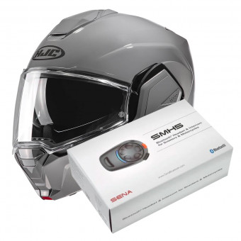Klapp HJC i100 N. Grey + Kit Bluetooth SMH5 Solo
