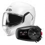 Casque Klapp HJC i100 Pearl White + Kit Bluetooth 5S Solo