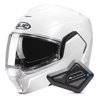 Klapp HJC i100 Pearl White + Kit Bluetooth BT Mini