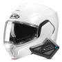 Casque Klapp HJC i100 Pearl White + Kit Bluetooth BT Mini