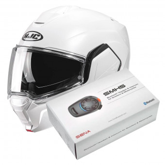 Klapp HJC i100 Pearl White + Kit Bluetooth SMH5 Solo