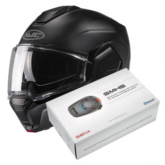 Klapp HJC i100 Semi Flat Black + Kit Bluetooth SMH5 Solo