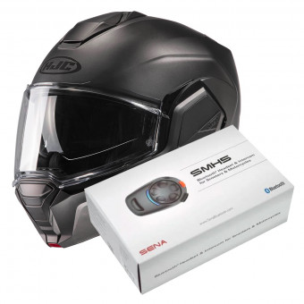 Klapp HJC i100 Semi Flat Titanium + Kit Bluetooth SMH5 Solo