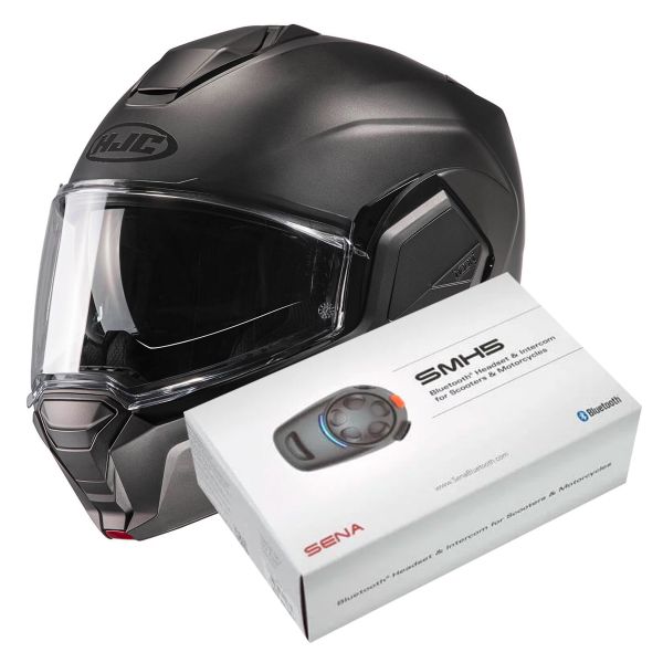 Klapp HJC i100 Semi Flat Titanium + Kit Bluetooth SMH5 Solo Klapp HJC i100 Semi Flat Titanium + Kit Bluetooth SMH5 Solo