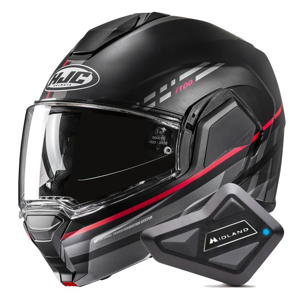 Klapp HJC i100 Sysma MC1SF + Kit Bluetooth BT Mini