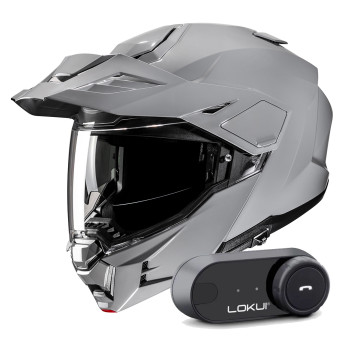 Klapp HJC i80 N.Grey + Kit Bluetooth Lokui K30