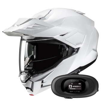 Klapp HJC i80 Pearl White + Kit bluetooth 5R Lite Solo