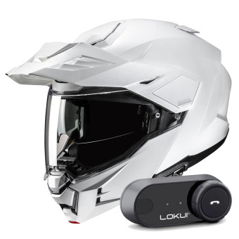 Klapp HJC i80 Pearl White + Kit Bluetooth Lokui K30