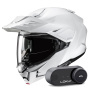 Casque Klapp HJC i80 Pearl White + Kit Bluetooth Lokui K30