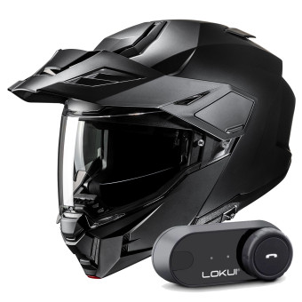 Klapp HJC i80 Semi Flat Black + Kit Bluetooth Lokui K30