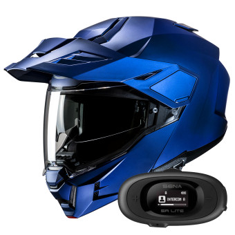 Klapp HJC i80 Semi Flat Metallic Blue + Kit bluetooth 5R Lite Solo