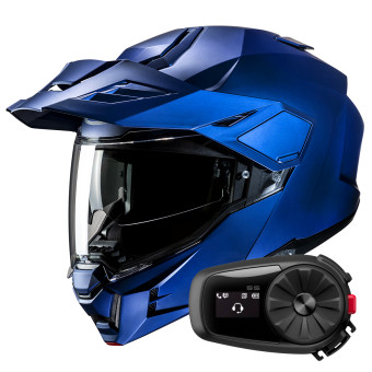 Klapp HJC i80 Semi Flat Metallic Blue + Kit Bluetooth 5S Solo