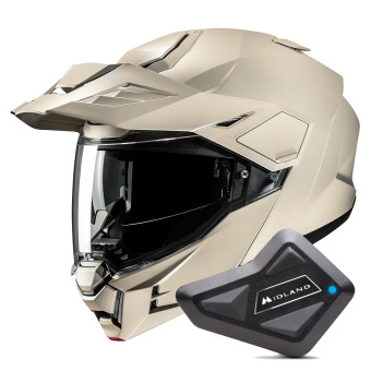 Klapp HJC i80 Semi Flat Sand Beige + Kit Bluetooth BT Mini