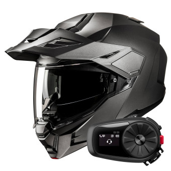 Klapp HJC i80 Semi Flat Titanium + Kit Bluetooth 5S Solo