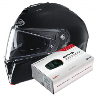 Klapp HJC I90 Black + Kit Bluetooth SMH5 Solo