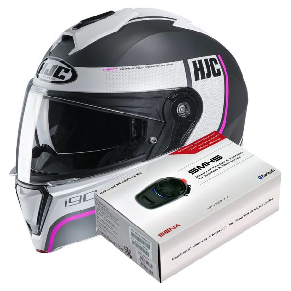 Klapp HJC I90 Davan MC8SF + Kit Bluetooth SMH5 Solo